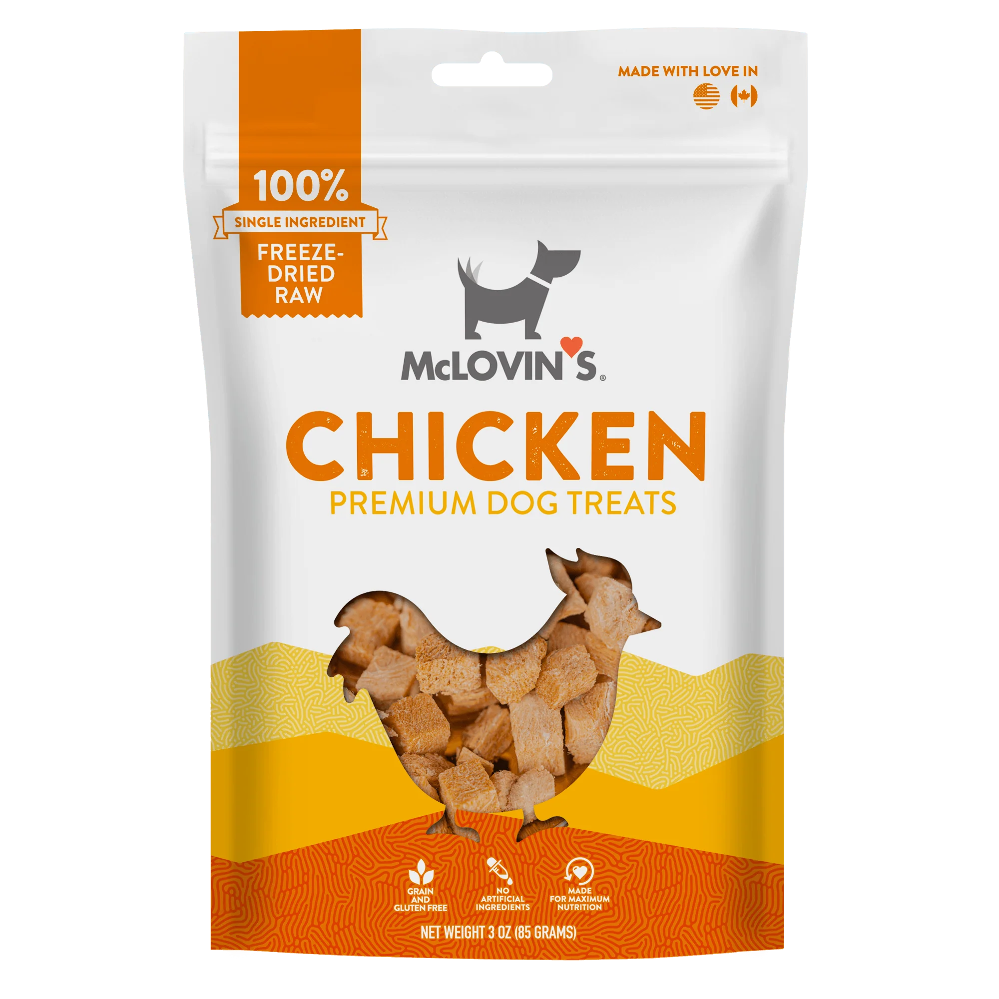 MCLOVINS PET FOOD: Chicken Freeze Dried Dog Treats, 3 oz